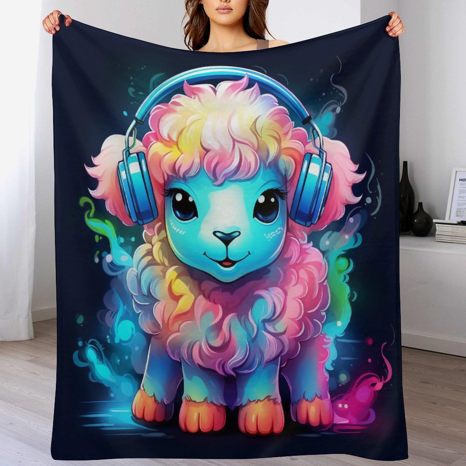 Couverture polaire animaux moutons chaude et légère contre le froid