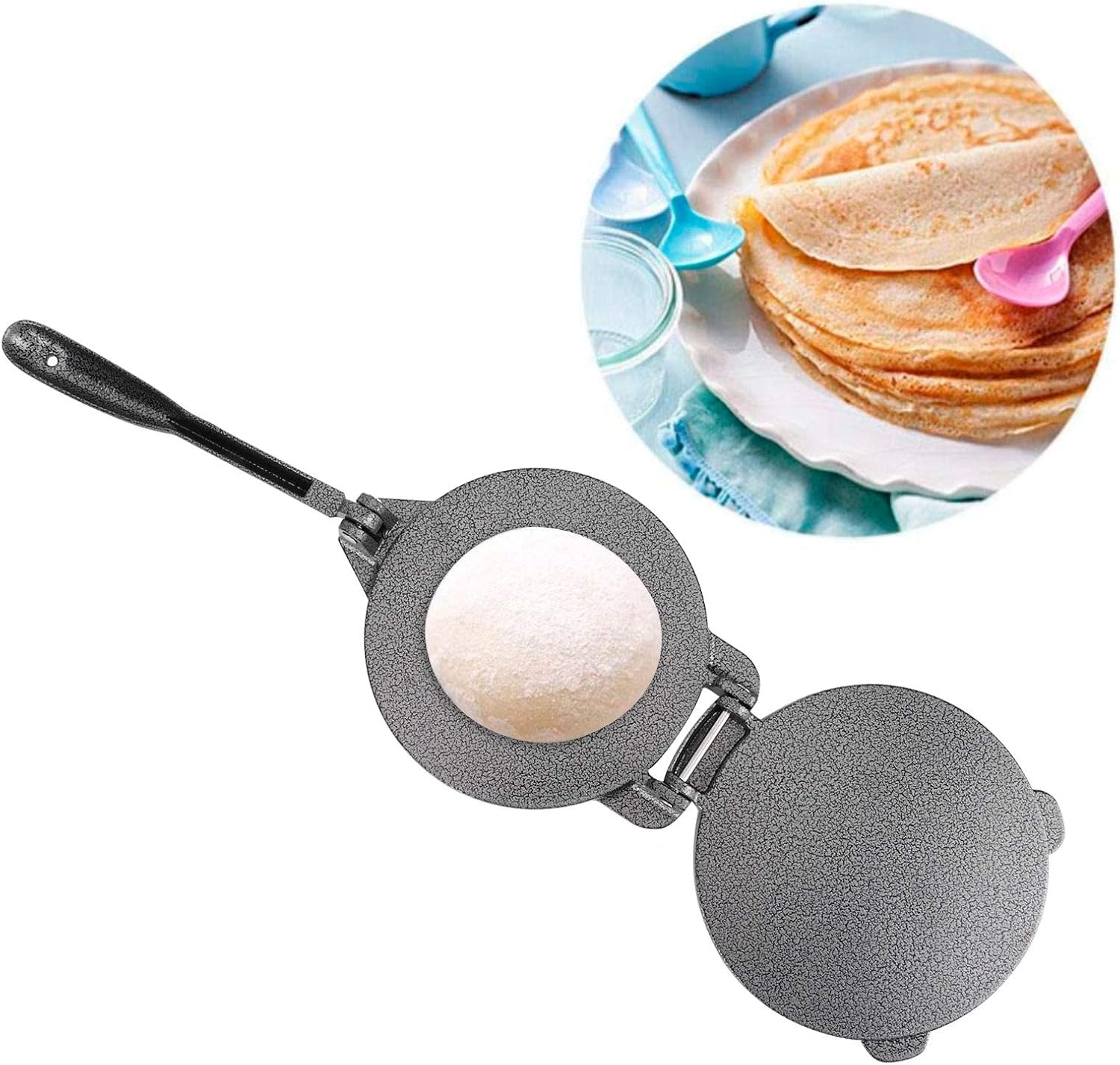 Presse à tortilla, 16,5 cm, très résistante, surface antiadhésive, pour tortilla, quesadilla, roti, patacones, wrap