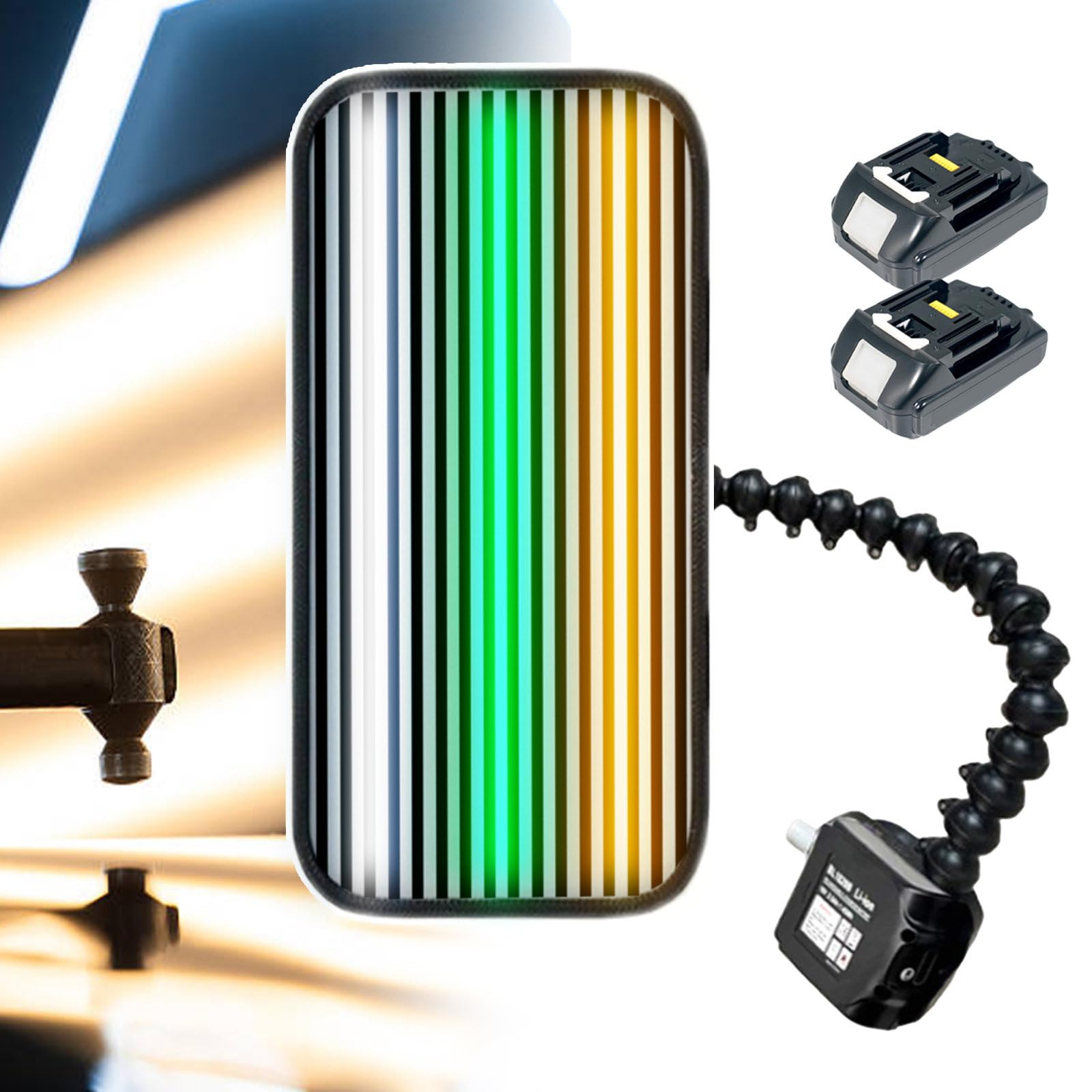 Lampe de débosselage sans peinture (DSP), lampe de réparation de bosses pour carrosserie, panneau lumineux 2 en 1 (ligne et couleur), réflecteur pour outils DSP avec support 50/46 cm, outils de répa