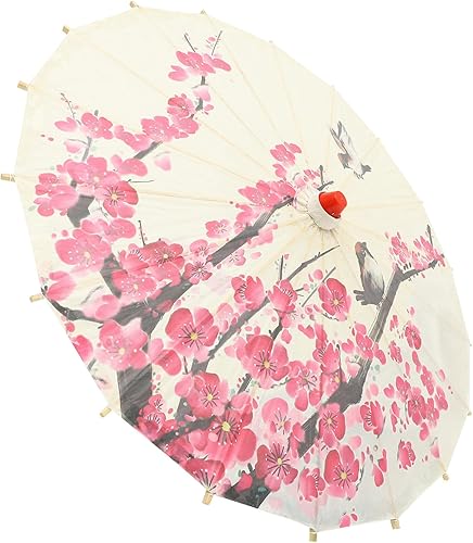 Gadpiparty Paraguas de papel engrasado chino clásico flor de ciruelo paraguas de papel sombrilla arte danza paraguas japonés boda novia fiesta foto