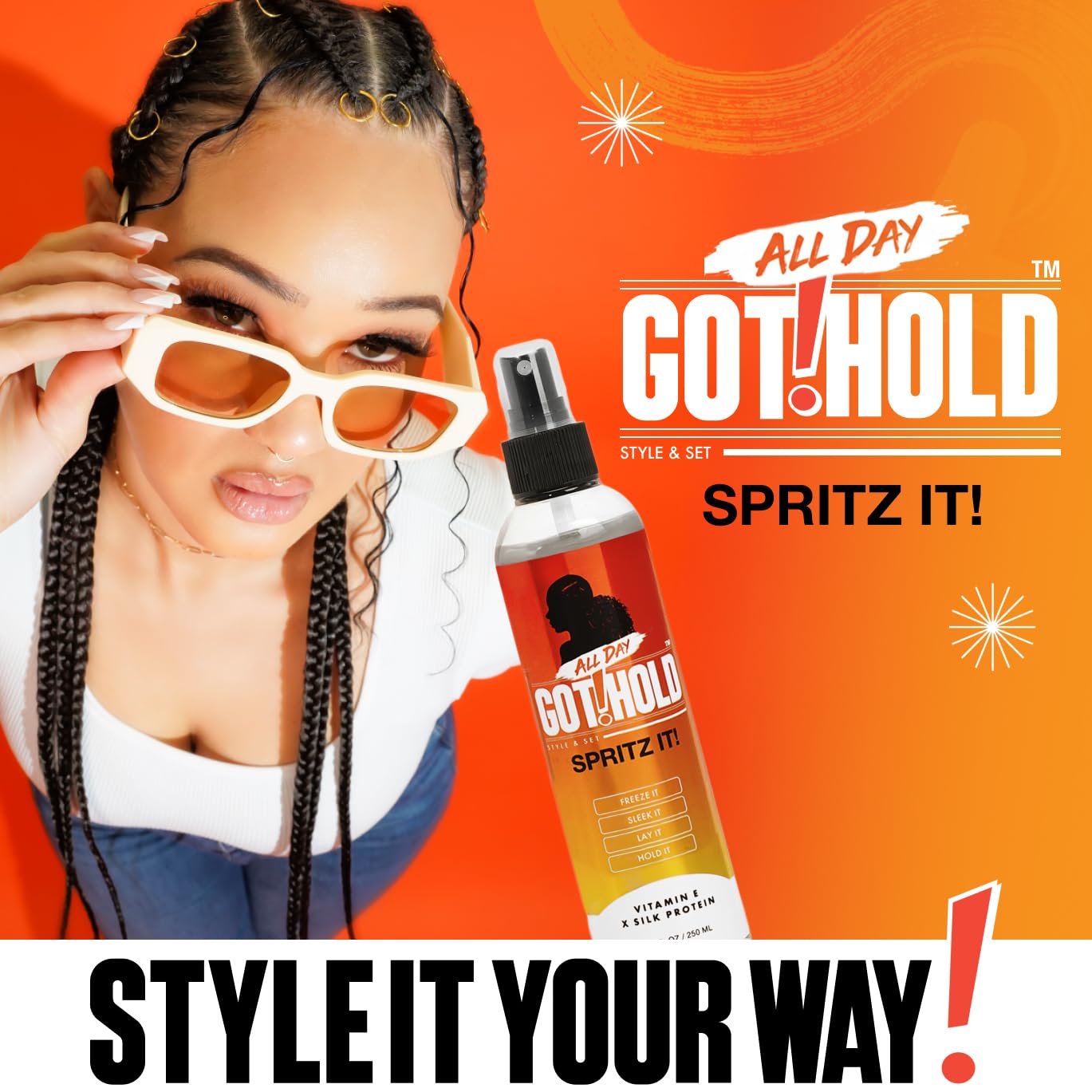 Amazon.com : ALL DAY GOT HOLD Spritz It! 8.5 Fl Oz | Lightweight