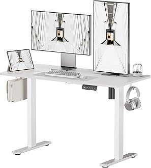 SOHOMACH Electric Standing Desk - Adjustable Height with Memory Preset, 120 x 60 cm Ergonomic Design Home Office Standing Desk