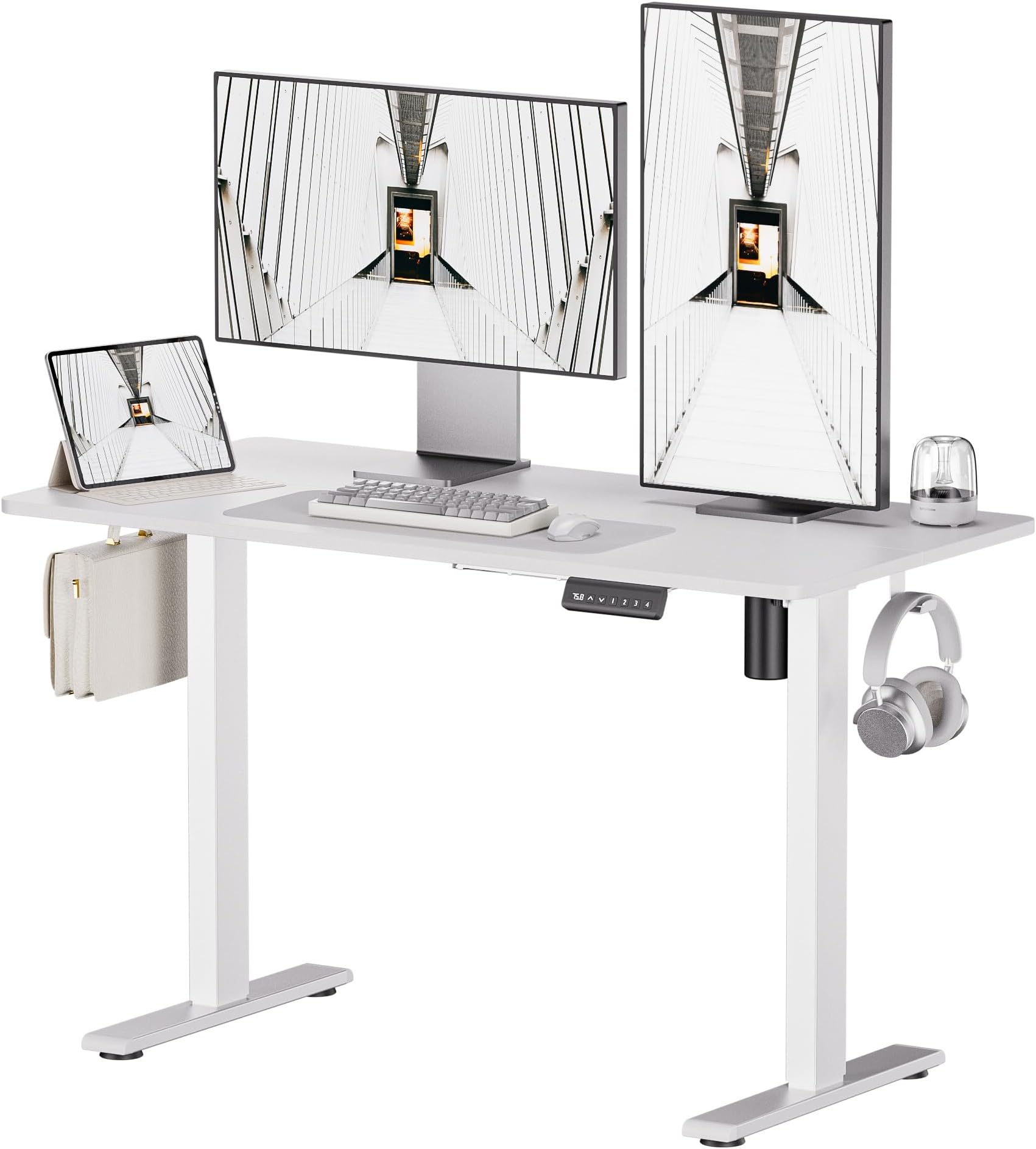 SOHOMACH Electric Standing Desk - Adjustable Height with Memory Preset, 120 x 60 cm Ergonomic Design Home Office Standing Desk