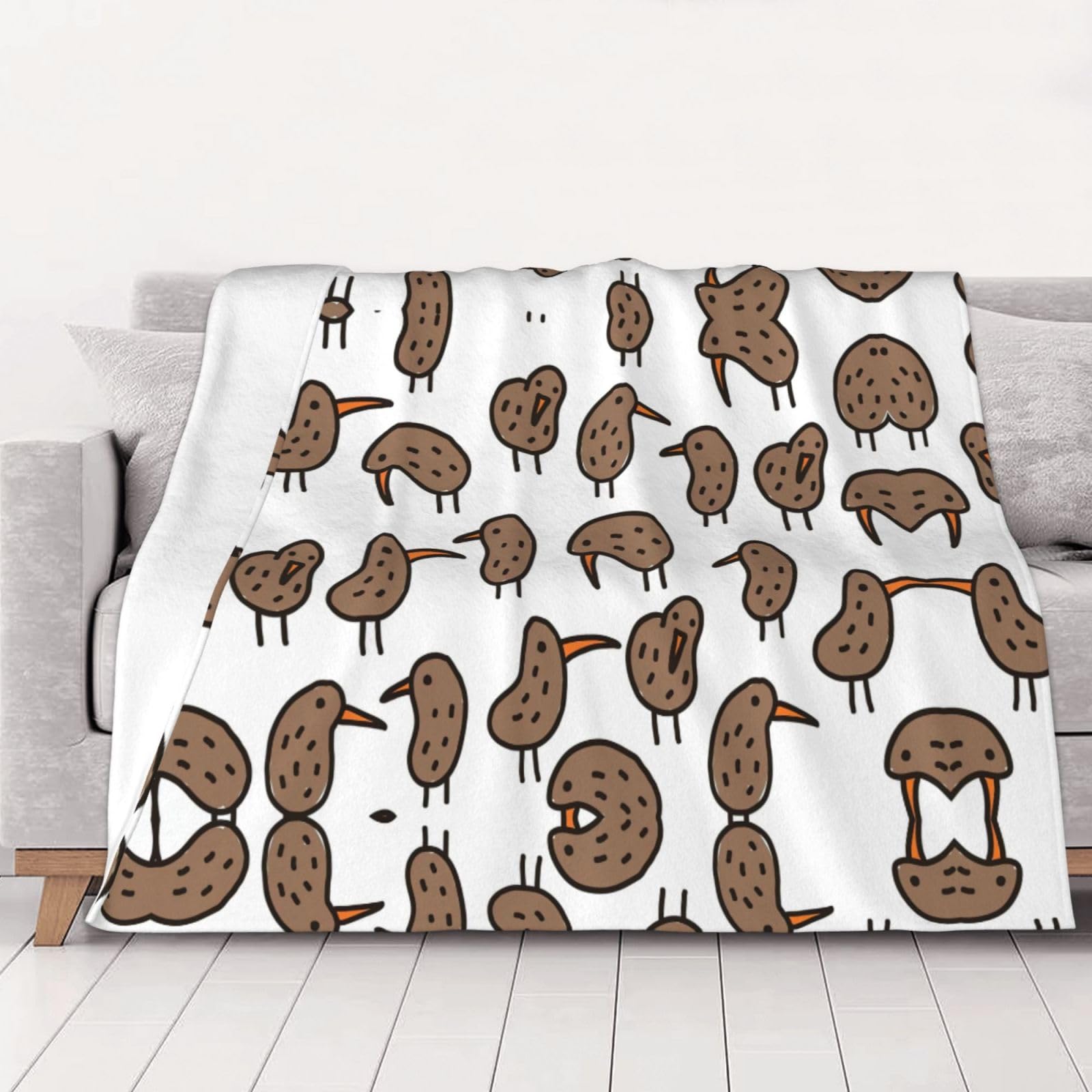 Couverture lavable oiseaux Kiwi pour protéger canapé et lit facilement