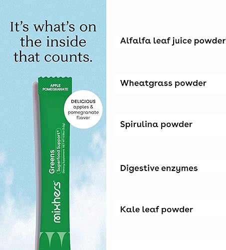 Miniatura 4 de MIXHERS Hergreens  Polvo de verduras  Hecho de alimentos integrales  Enzimas digestivas  Kale  15 paquetes de bebidas  Limonada de menta