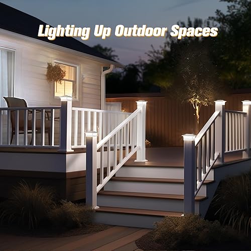 Miniatura 6 de Luces solares para postes de valla de 6 unidades, luces de tapa para valla de vinilo de 4 x 45 x 5 y postes de madera de 4 x 46 x 6, iluminación