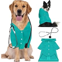 Dog Doctor Costume Cat Surgeon Nurse Costumes with Stethoscope, Green, XL