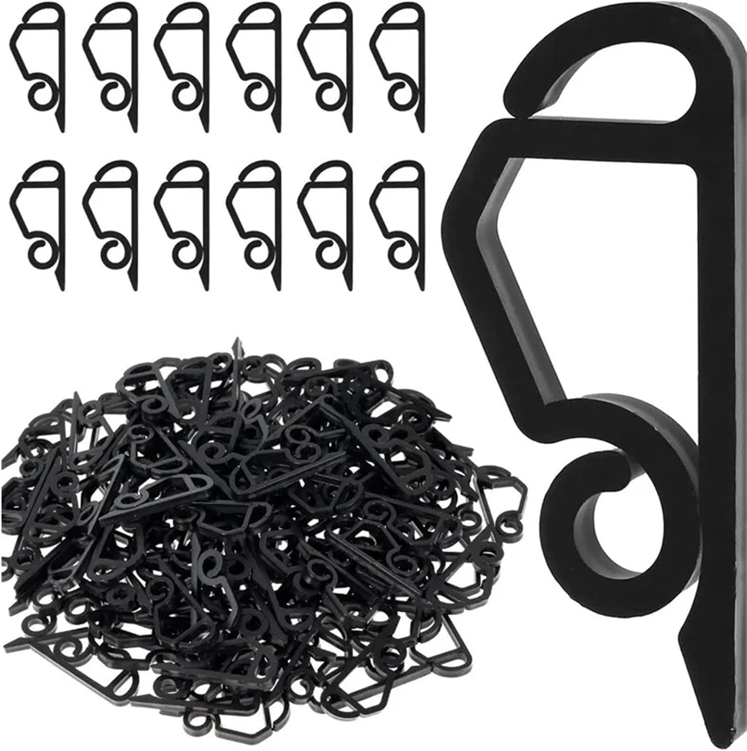 Gutter Light Hooks 200Pcs Gutter Light Hooks Christmas Light Wire Clip Outdoor Gutter Hooks Tree Securing Led Cable String Rope Holder Clamp Weatherproof S-Shaped(White)