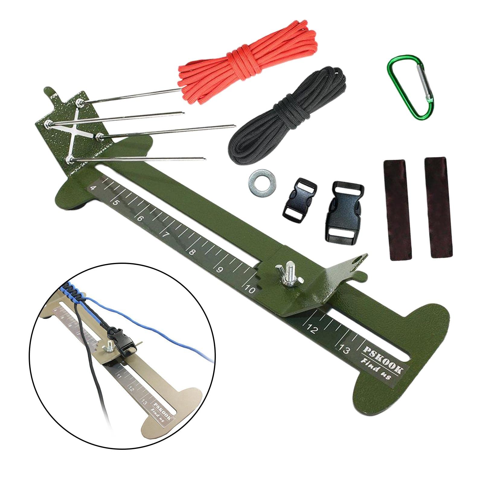 Paracord Armband Webrahmen Set Bastelwerkzeug Makramee Knüpfhilfe Edelstahl Funktion für Erwachsene für Outdoor Sport Camping Wandern Reisen
