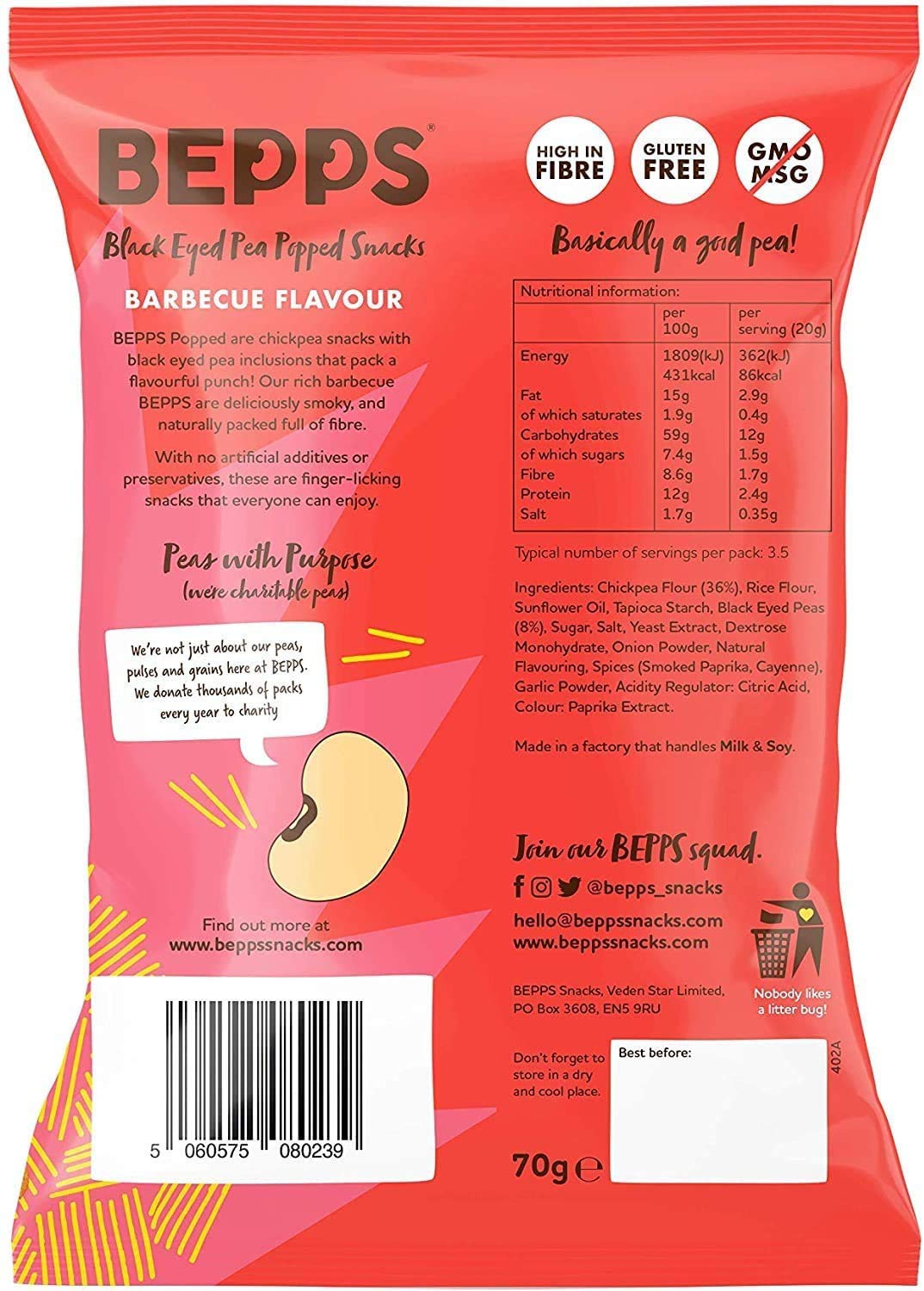 Buy Variety Pack Popped Chickpea Crisps BEPPS Snacks Vegan, Gluten