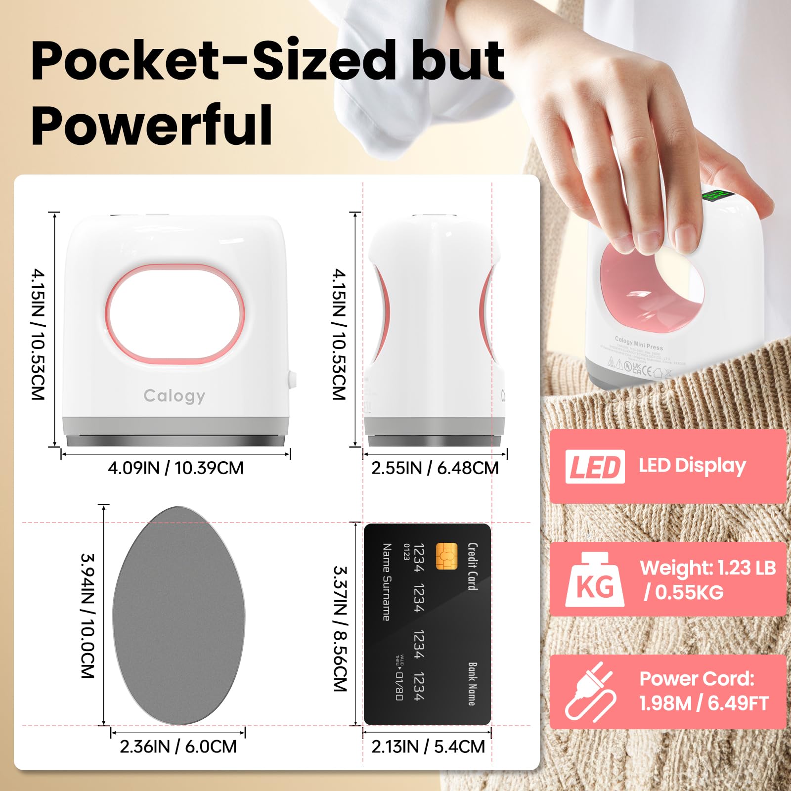 Calogy Super Mini Heat Press, 4 ustawienia temperatury Prasa termiczna maks. 210 ℃ z wyświetlaczem LED Automatyczne wyłączanie Miniaturowa precyzyjna prasa termiczna do butów, czapek, toreb, podstawek
