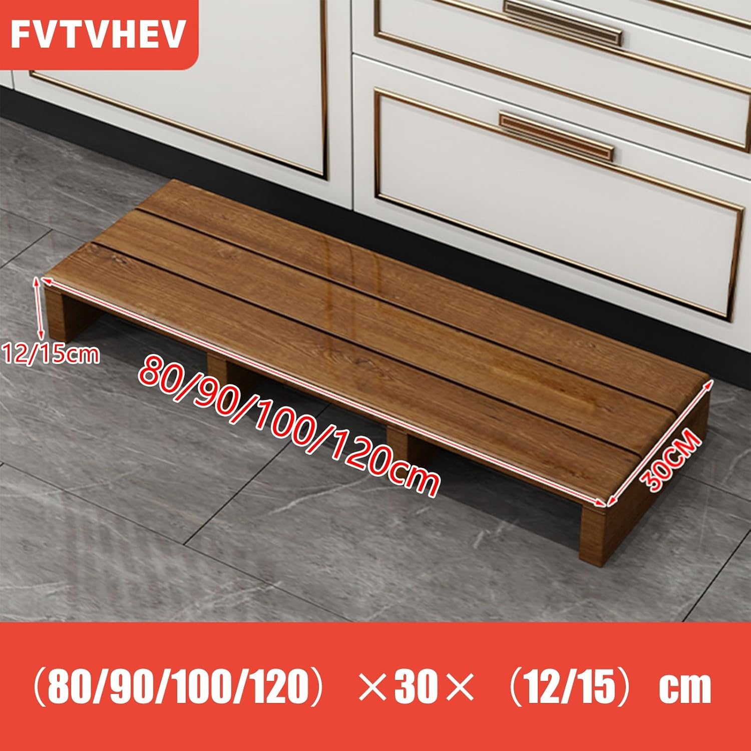 Wooden Step Stool - Non-Slip Solid Wood Footstool for High Beds 12/15cm Height Indoor/Outdoor Mobility Helper Durable Wooden Step for Easy Access and Safety