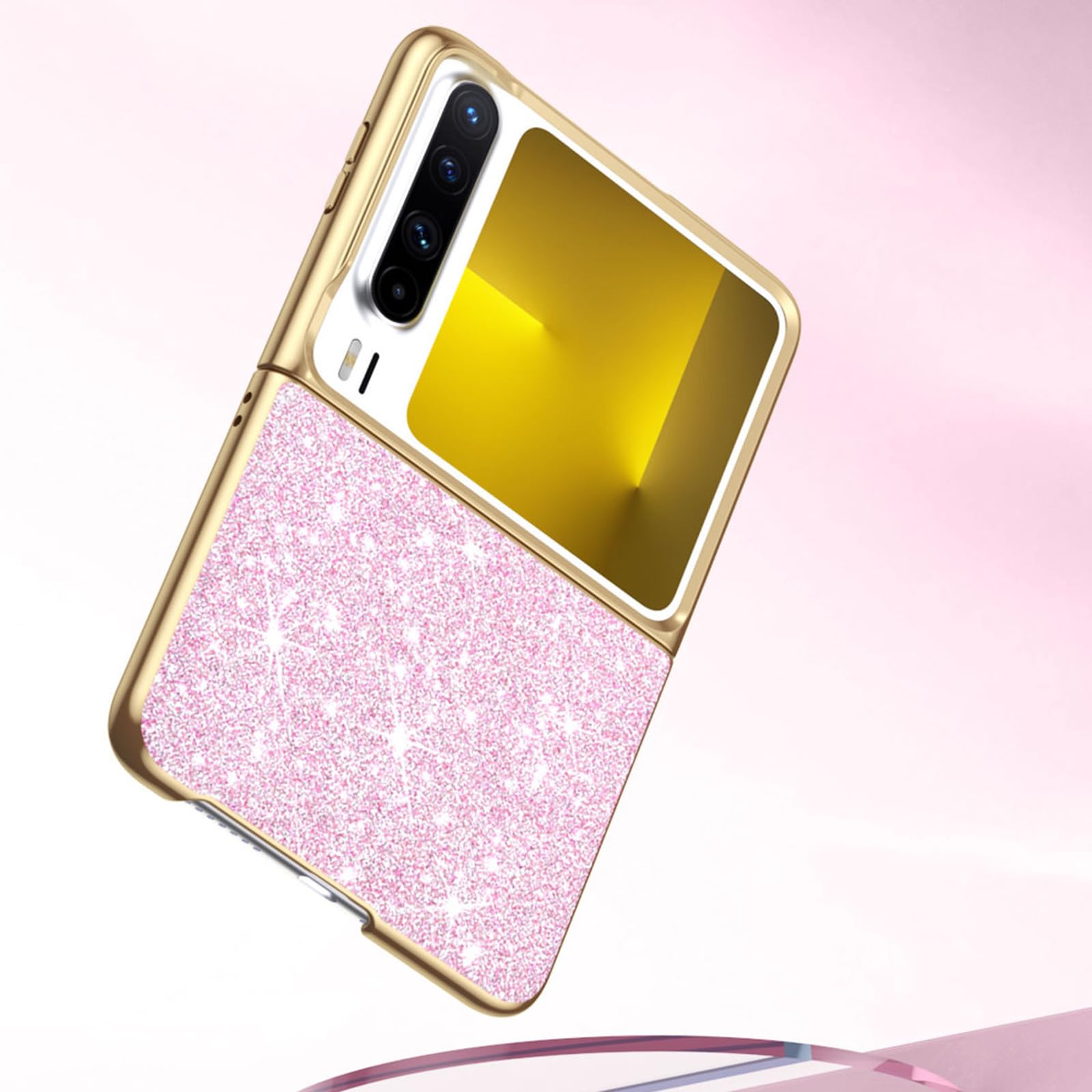 Ultra Mince Coque pour Huawei Pura X, Mode Luxe Léger Etui Galvanoplastie Antichoc Protecteur Cuir Housse,Noir,Pura X