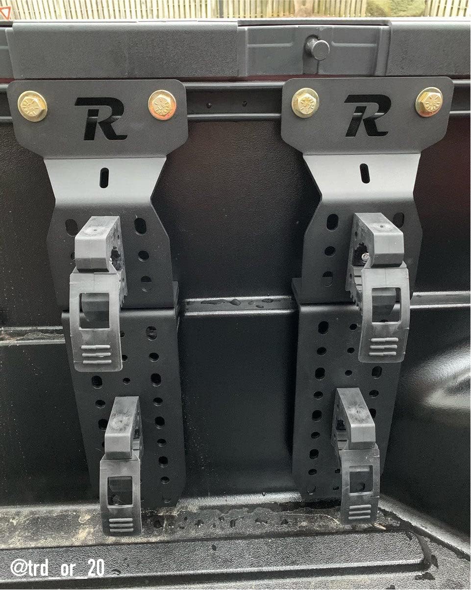 Rago Fabrication Bed Rail Modular Accessory Mount Extension for Shovels, Recovery Boards, Fuel Cans & More | Compatible with Toyota Tacoma | Extension | 3 Mounting Locations | Made in The USA