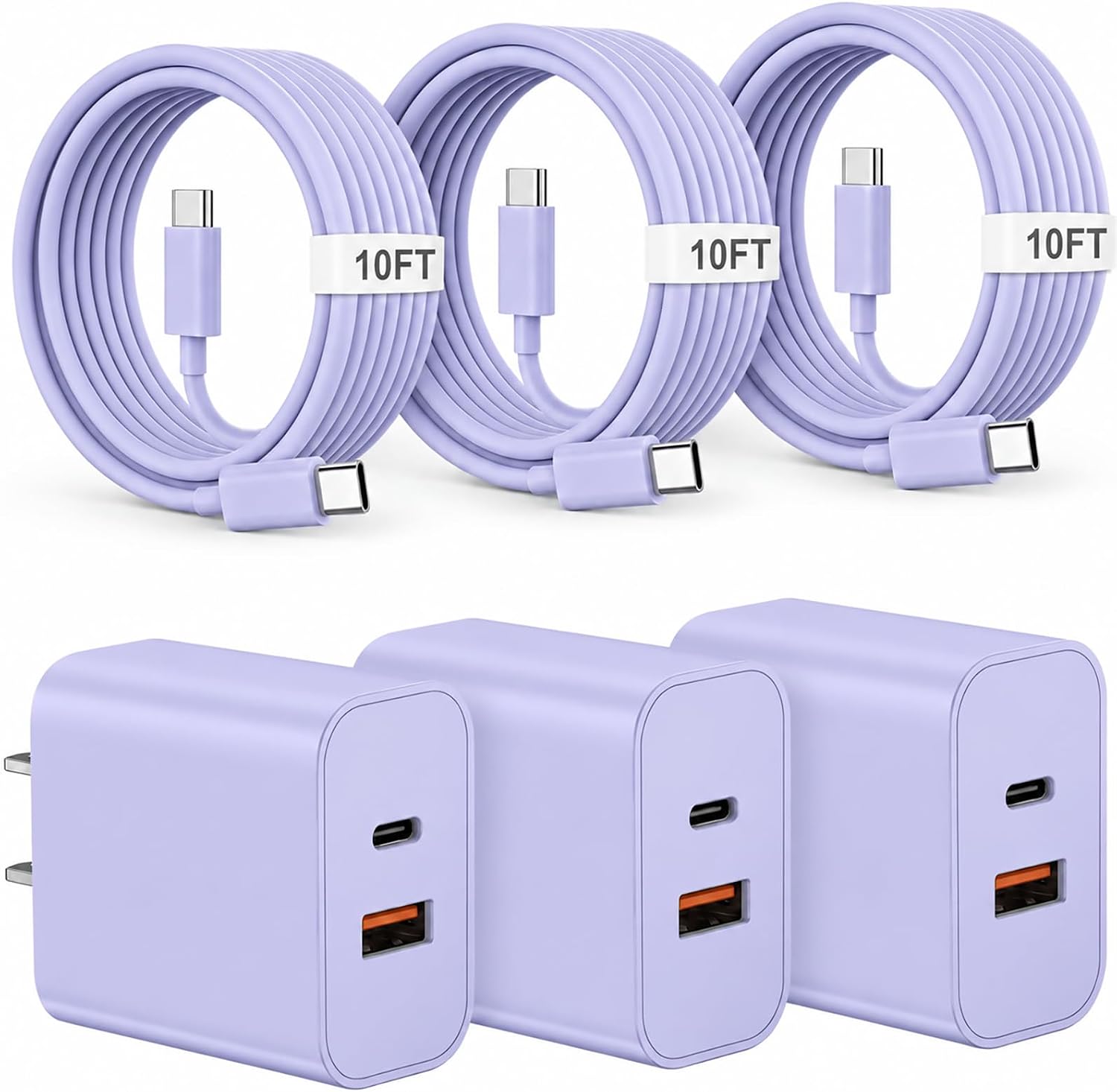 iPhone 17 16 15 Charger Fast Charging Type C Charger USB C Chargers Purple