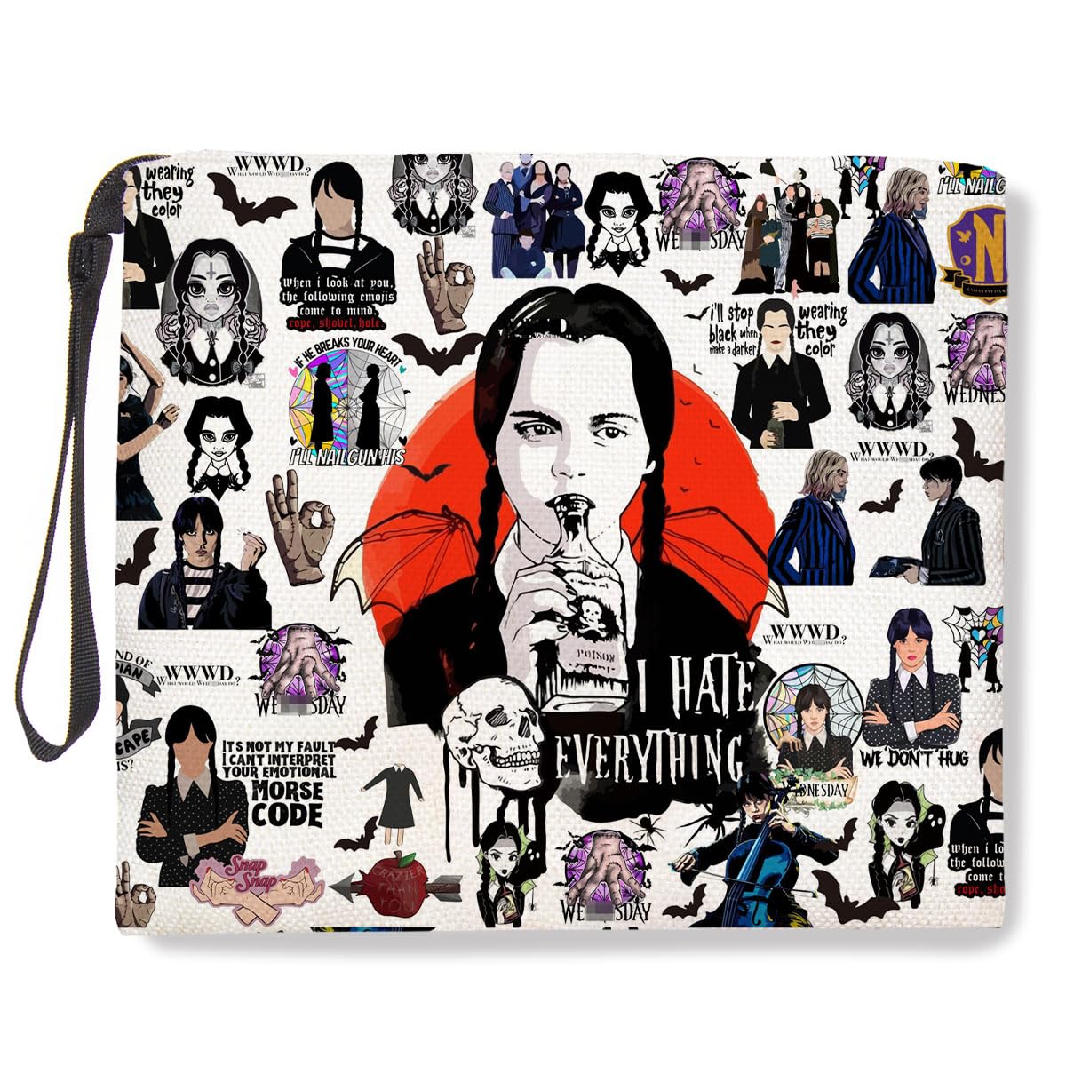 Movie Family Fans Make Up Bag Cosmetic Bag for Women Fan Lover Gift Horror TV Show Merchandise Stuff for Friends Bestie Sister Birthday Halloween Christmas