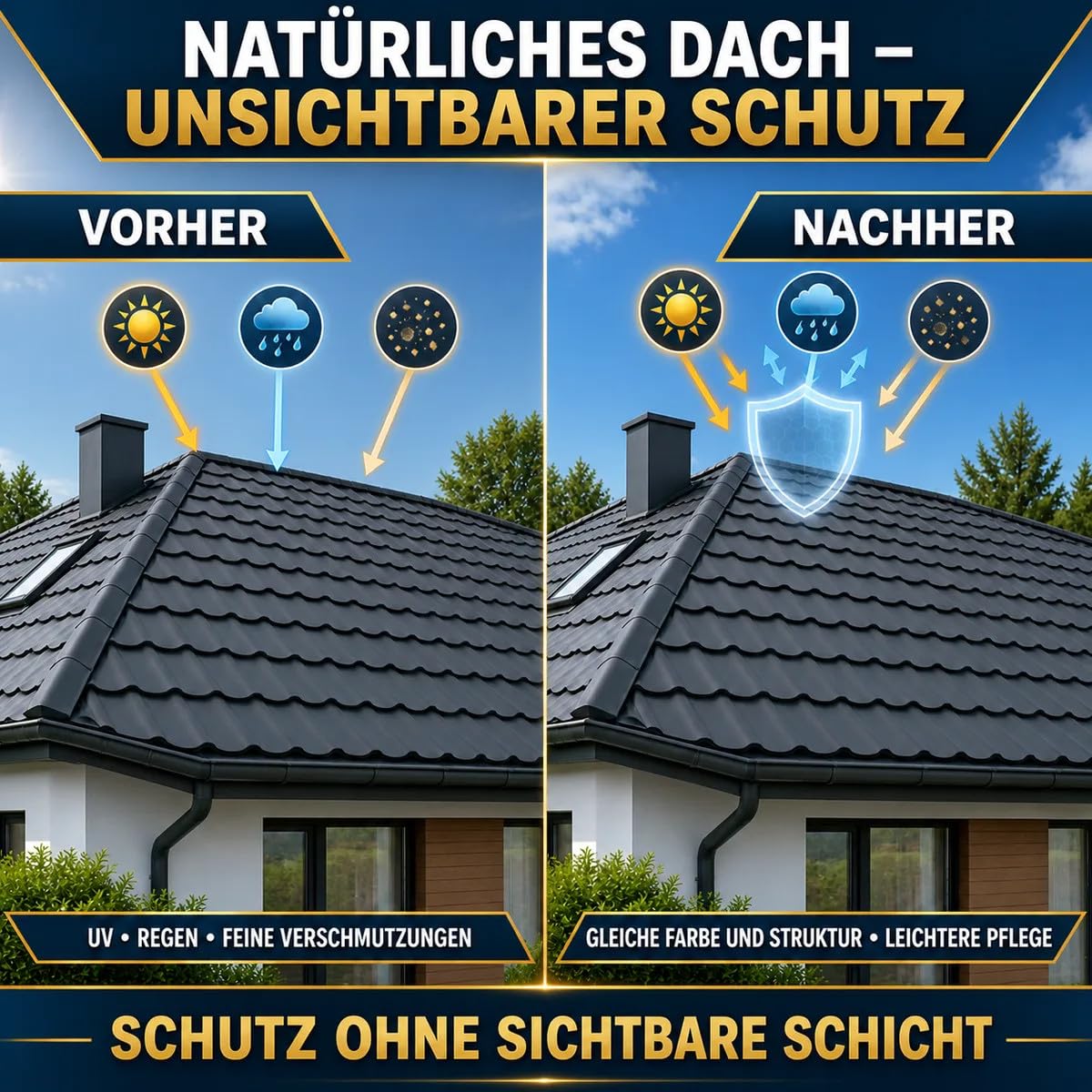 ESANDOL Dachbeschichtung Metallziegel 20 L – bis zu 800 m², wasser- und schmutzabweisend, Witterungsschutz, farblos