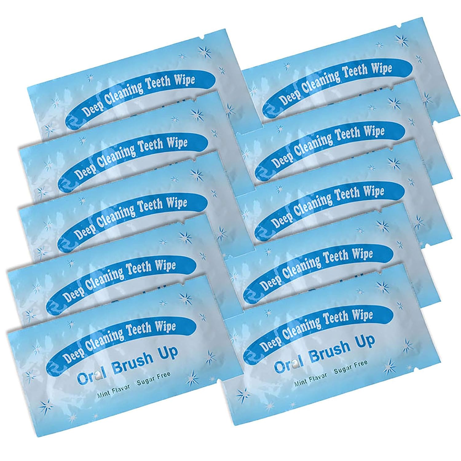 AZDENT Textured Disposable Finger Teeth Wipes Brush Ups Dental Clean Pre/Post Whitening