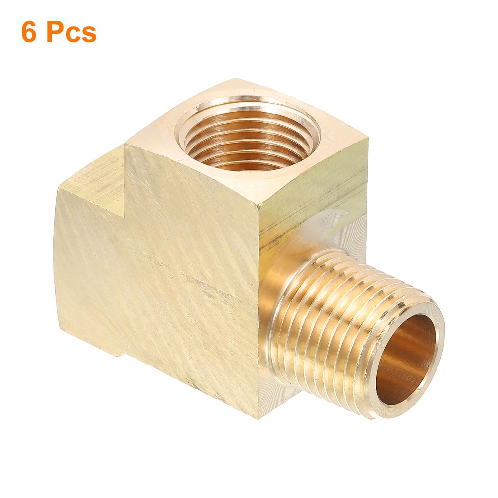 QUARKZMAN Raccordo T Ottone Raccordo per Tubi 1/2" NPT Femmina a 1/2" NPT Femmina a 1/2" NPT Maschio Raccordo T a 3 Vie Raccordo Manicotto Adattatore per Condutture Trasporto Gas 6 Pz