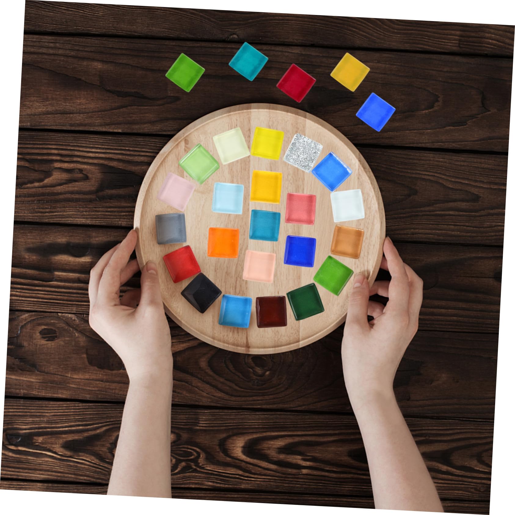 Piezas de Cristal para Mosaico Diy, Cuadradas, 1200 Piezas