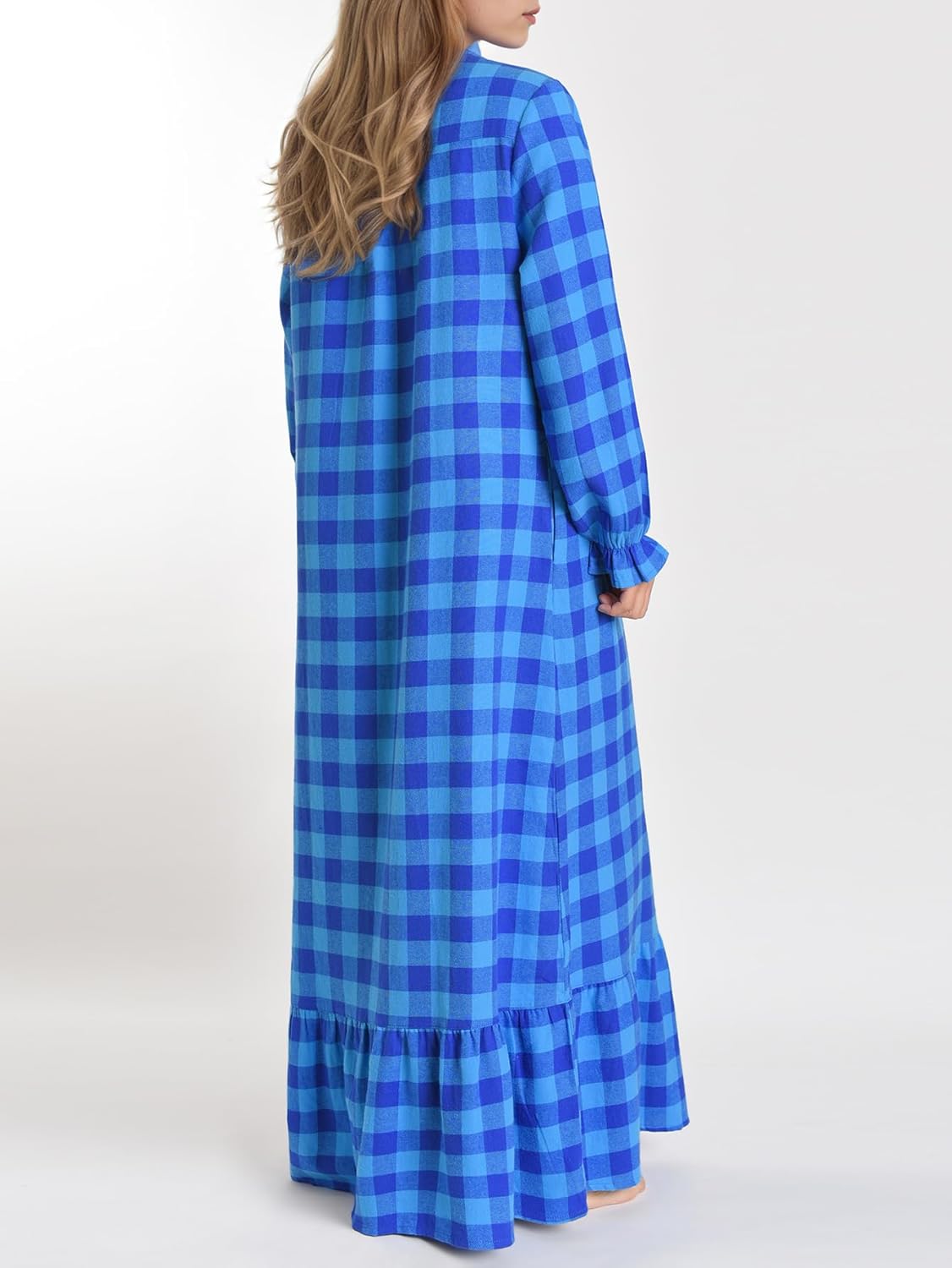 Latuza Women's Cotton Flannel Nightgown Long Sleeve Full Length Night Gown