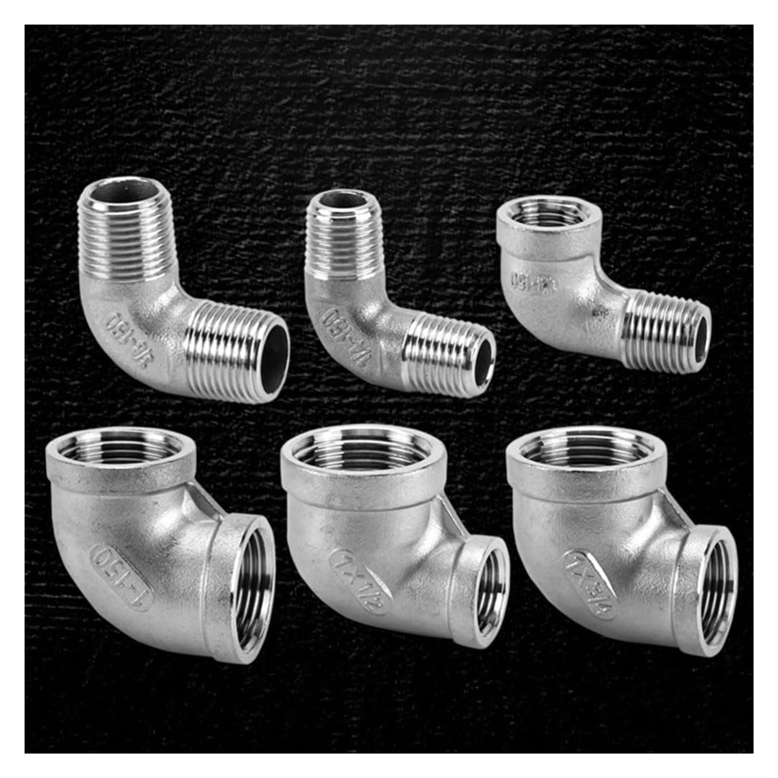 Conectores de codo, 1 pieza de codo roscado macho/hembra de acero inoxidable 304,Conectores acodados(3/4" Female Elbow)