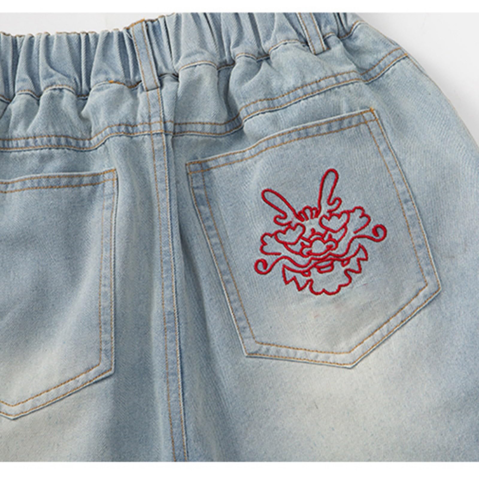 Generico Jeans Ragazzo 13 Anni-Pantaloncini Misti per Ragazzi con Elastico in Vita per L'Estate, Pantaloncini in Denim Casual Larghi per Bambini dai 5 ai 14 Anni, Leggeri e Resistenti, da Indossare