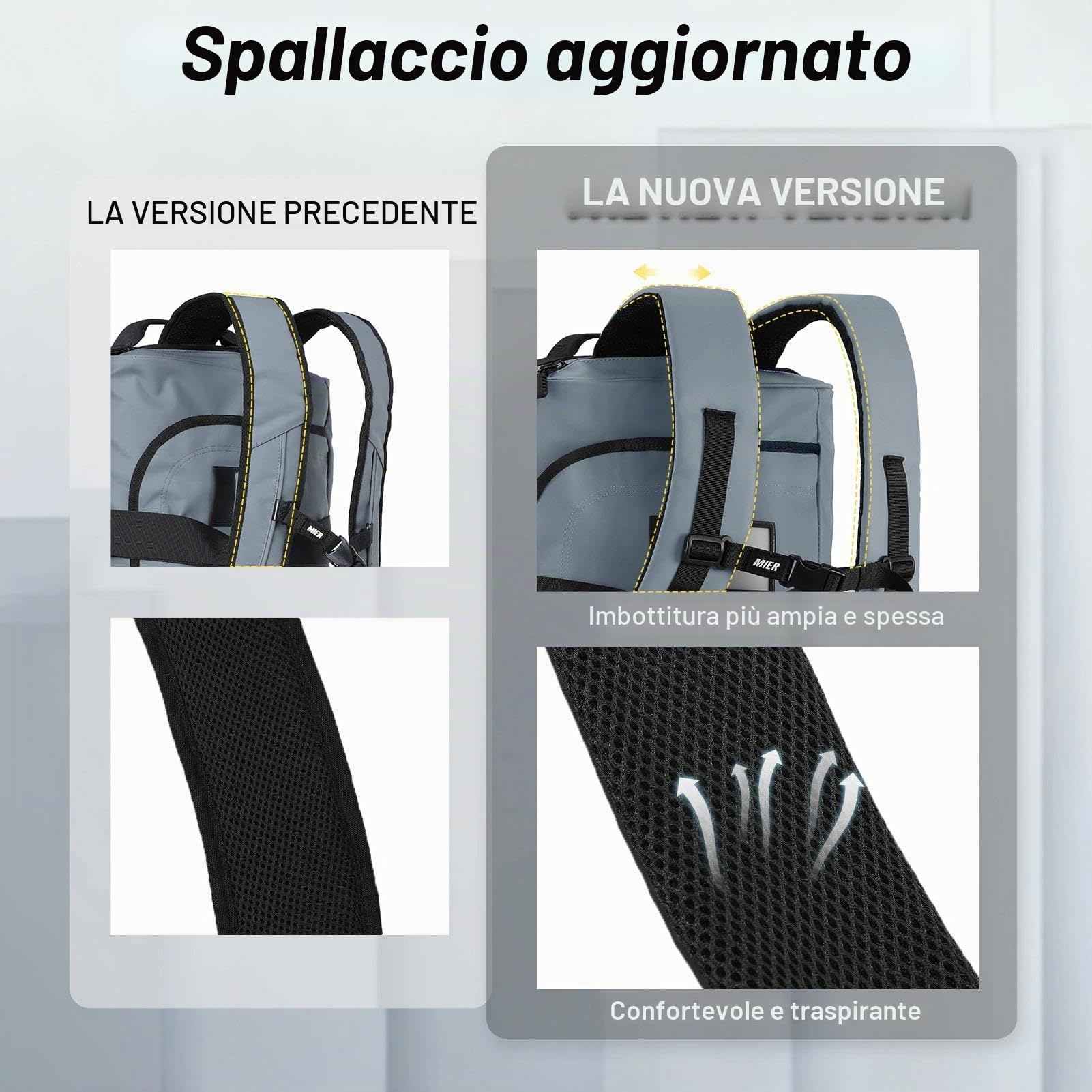 MIER Borsa sportiva impermeabile, resistente e convertibile, con cinghie e scomparto per scarpe, per palestra e sport, viaggi, 90 L, grigio