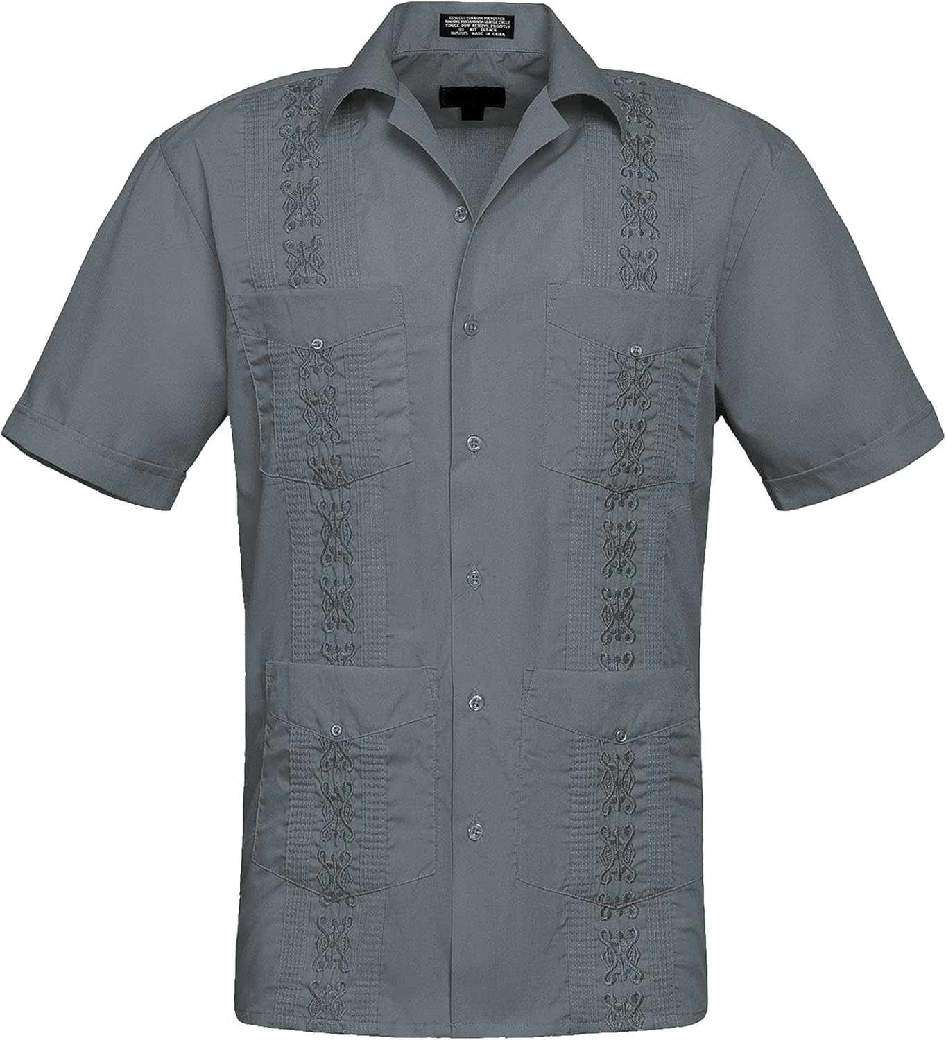 Men's Guayabera Premium Lightweight Embroidered Pleated Cuban Shirt