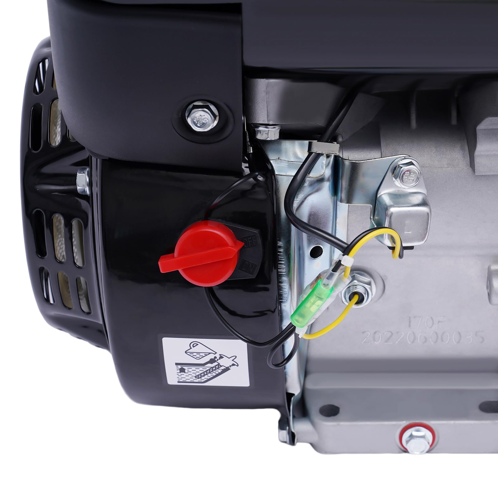 7,5 pk 4-takt benzinemotor, eencilinder, staande motor, kartmotor