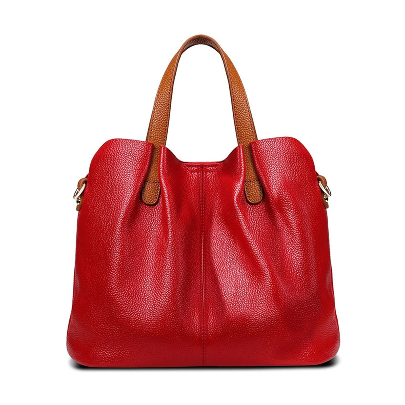 Leather Fashion Women Handbag Casual Tote Large Capacity Lady Shoulder Crossbody Bags Black Grey(Red)