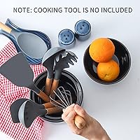 Vista 8 de HASENSE Soporte grande para utensilios de cocina de cerámica para encimera de cocina, organizador de utensilios de cocina de 7.1" para encimera