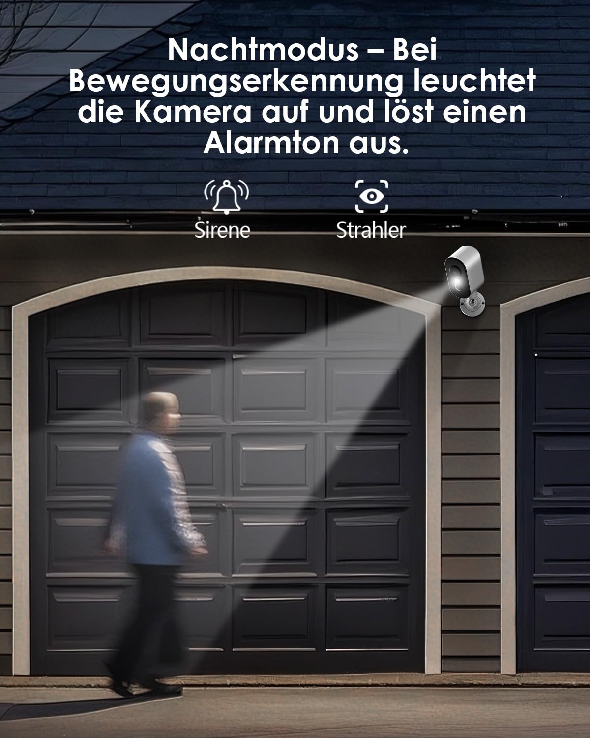 CZEview 2K Überwachungskamera Aussen Akku, Magnetische Montage, 300° Horizontaler PTZ,Bewegungserkennung, WLAN Kabellose Überwachungskamera außen/innen, 2.4G, 2-Wege Audio, Farbige Nachtsicht, IP65