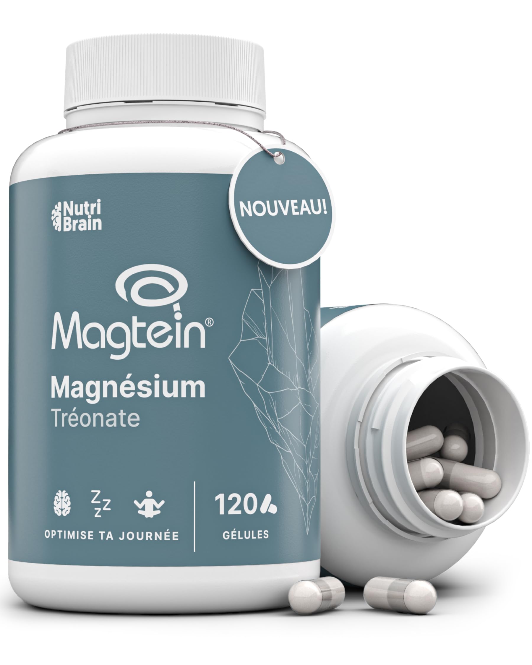 Magnésium L-Thréonate | Haute dose 2000 mg de Magtein® pur | Absorption optimale | 120 Gélules | Mémoire, Concentration, Sommeil profond