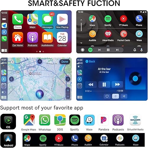 Miniatura 6 de Estéreo de auto de doble DIN compatible con Apple CarplayAndroid Auto, pantalla táctil capacitiva Full HD de 7 pulgadas, Mirror Link, Bluetooth,