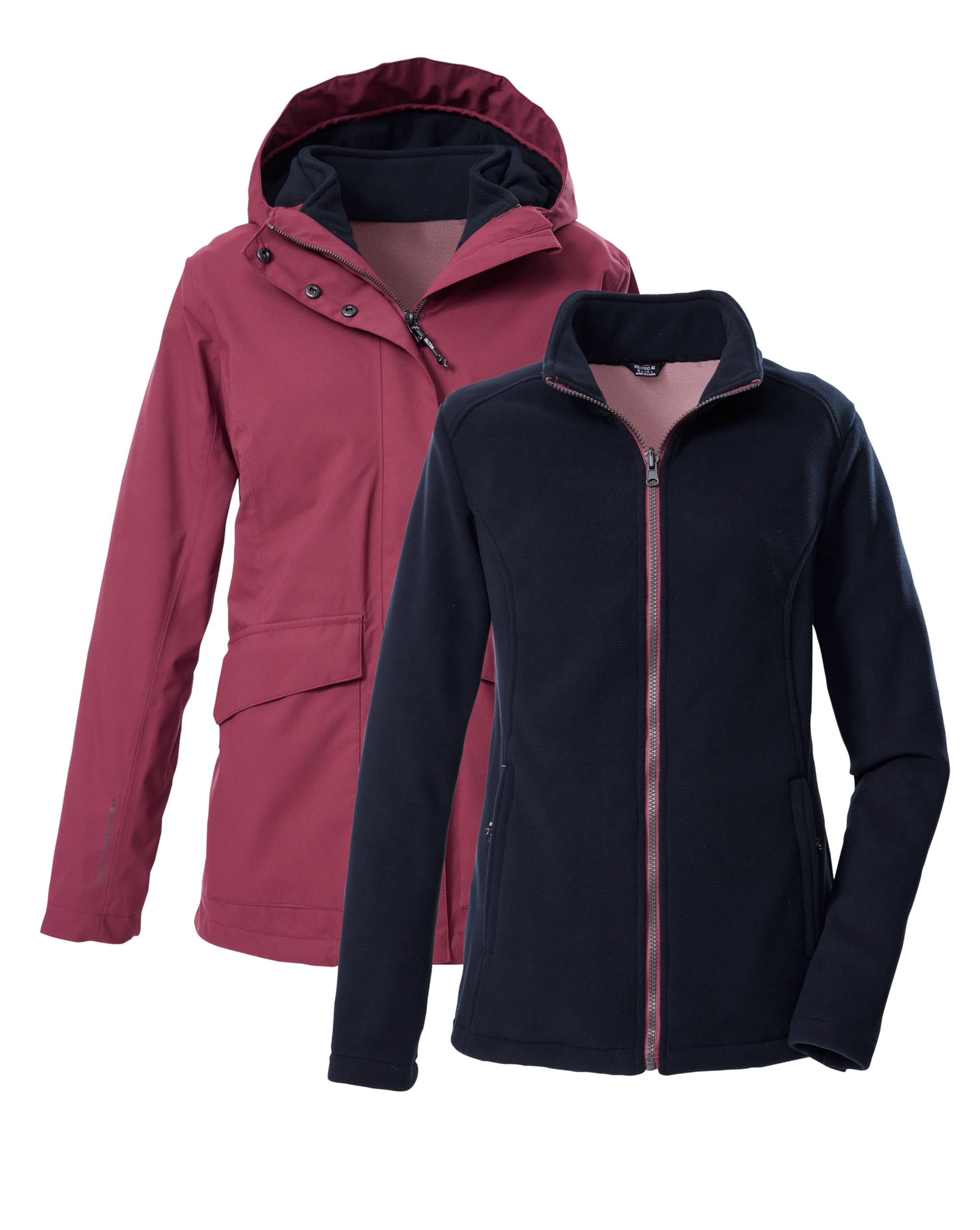 Killtec Kow 189 Wmn Jckt Giacca da esterno/3 in 1 giacca funzionale con cappuccio e giacca in pile con cerniera Donna