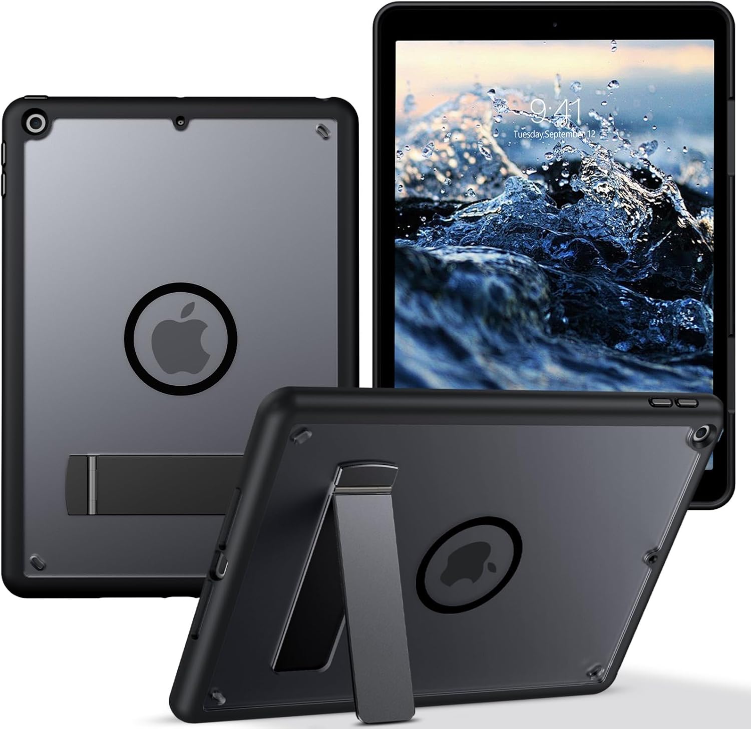 GUAGUA for iPad 6th/5th Generation Case 9.7 Inch (2018/2017), Magnetic Cases with Invisible Portrait/Landscape Stand Protective Kickstand Case for iPad 9.7 Inch 2018 (6th Gen) / 2017 (5th Gen), Black - Image 9