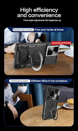 Compatible with Huawei Pura 70 Ultra Case,with Slide Camera Lens Cover Compatible with Huawei Pura 70 Ultra 5G HBP-LX9 HBP-AL00 Case Black