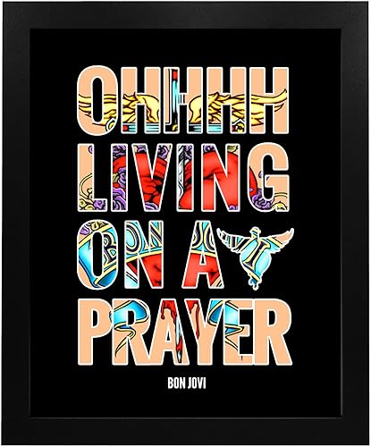 Miniatura 5 de Bon Jovi - Living on a Prayer - Vintage Rock Band Wall Art, This Ready to Frame Song Lyric Wall Art Poster is Good For Home, Music Room, Office,