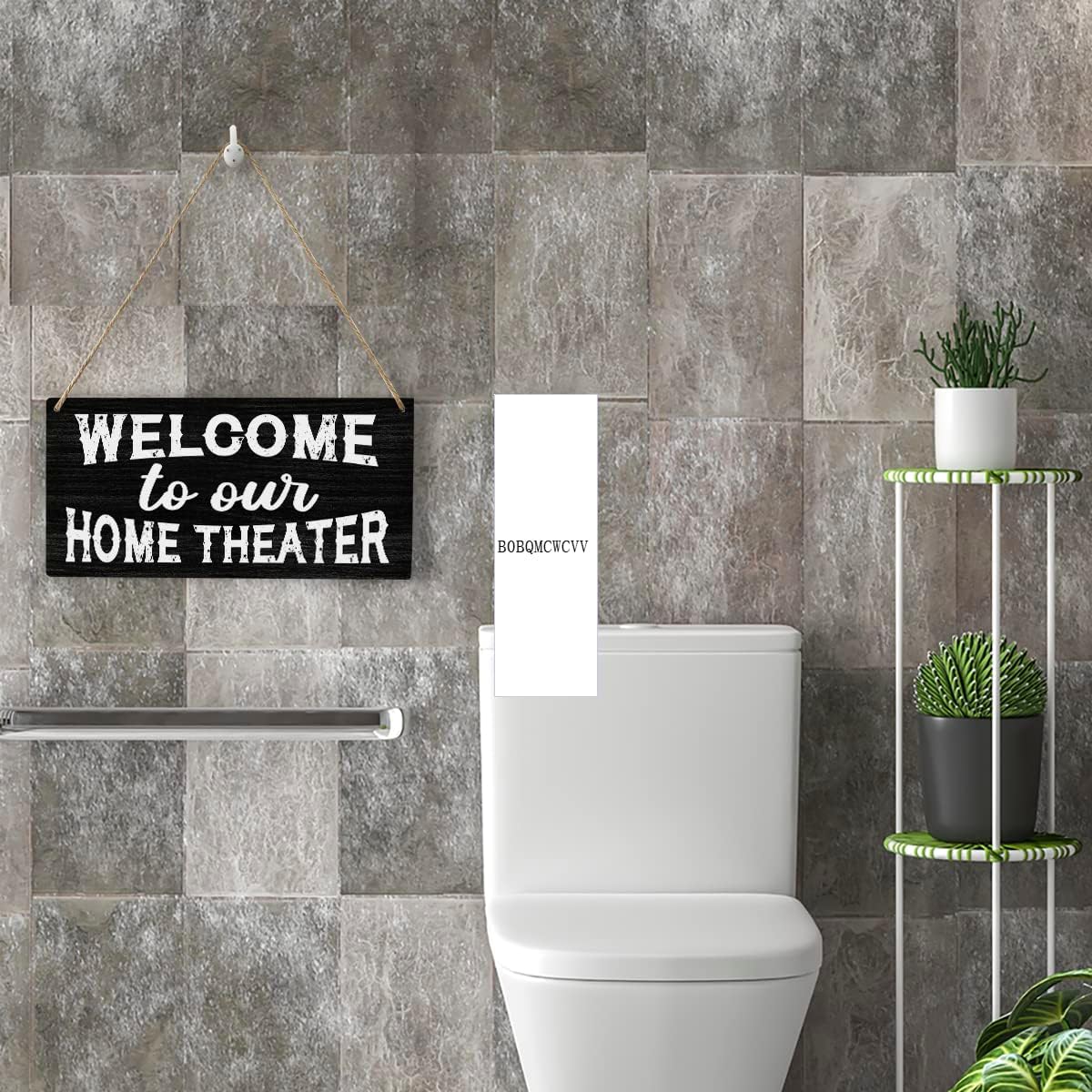 Rustic Movie Theater Sign Wood Wall Art Wall Hanging Decor Funny Welcome Sign Wooden Decorative Plaque Sign for Home Farmhouse Bar Cafes Pubs Media Room Decorations Welcome to Our Home Theater - Image 7