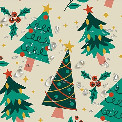 Miniatura 6 de Cortina de ducha con árbol de Navidad, diseño retro de árbol de Navidad, diseño de estrella de árbol de Navidad, cortinas de baño de tela