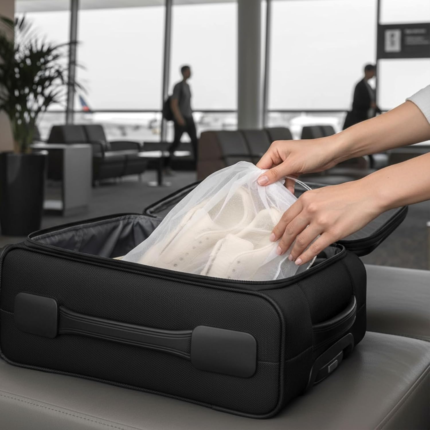 SHENLIU 200 Pcs Dust Proof Shoe Bag Drawstring Dust Bags for Purses Storage Bags for Handbags Non Woven Fabric Handbag Shoe Covers for Packing, Travel, Home Closet Organizer DustCover, 12.2 x 15 Inch - Image 7