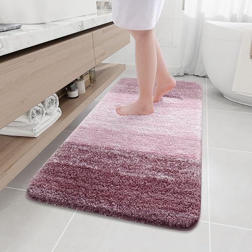 Arotive Microfiber Bathroom Rugs, Shaggy Soft and Absorbent Bath Rug,