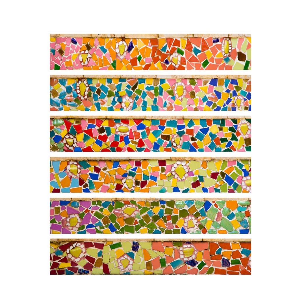 Bummyo Wall Stickers Wall Art Decor DIY Steps Sticker Removable Stair Sticker Home Decor Ceramic Tiles Patterns (C)