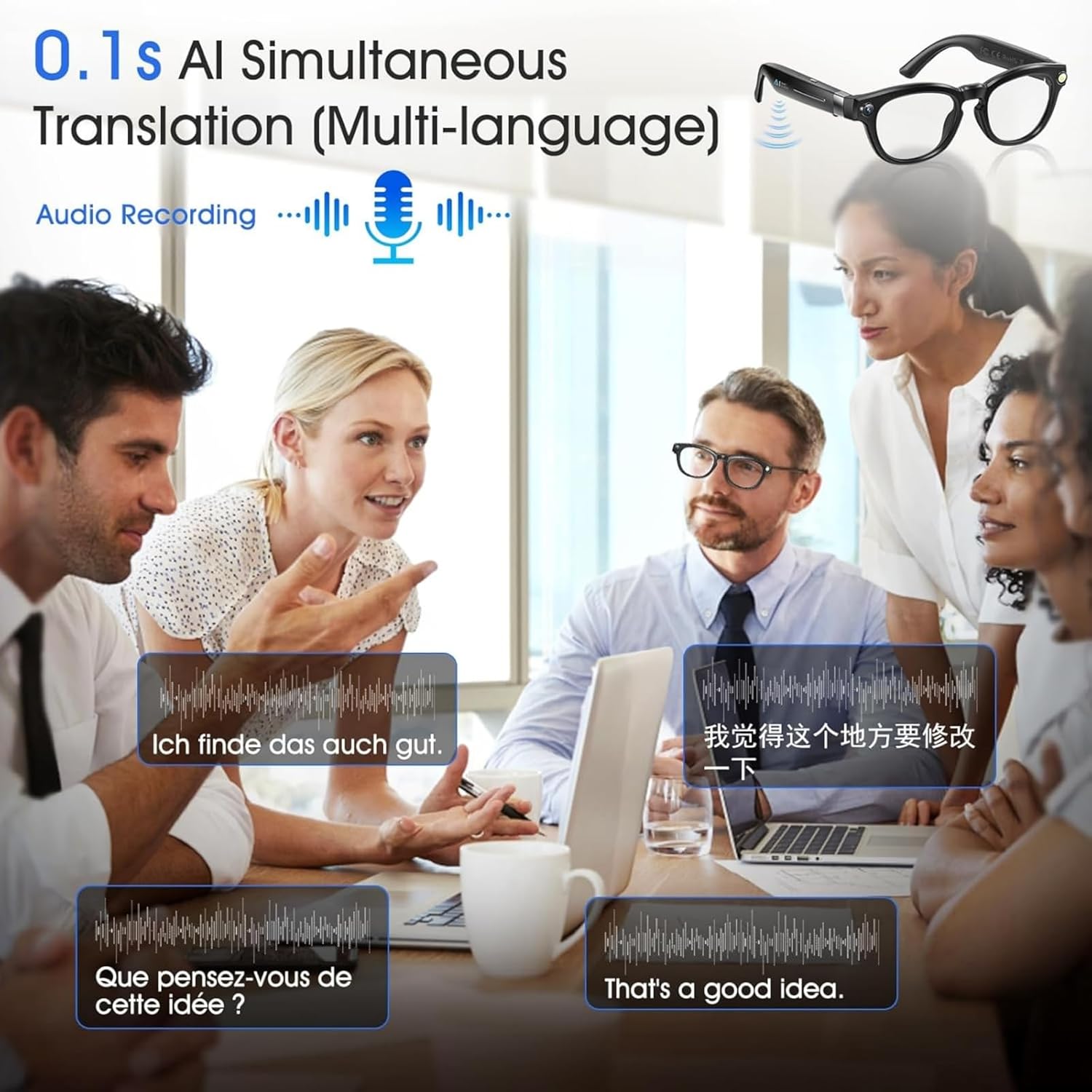 AI Smart Glasses with 4K Camera, Photo/Record Sunglasses for Travel, Sports & Daily Use, Photochromic Lenses, Hands-Free Call Bluetooth Glasses, ChatGPT Voice Assistant, 8-Hours Battery