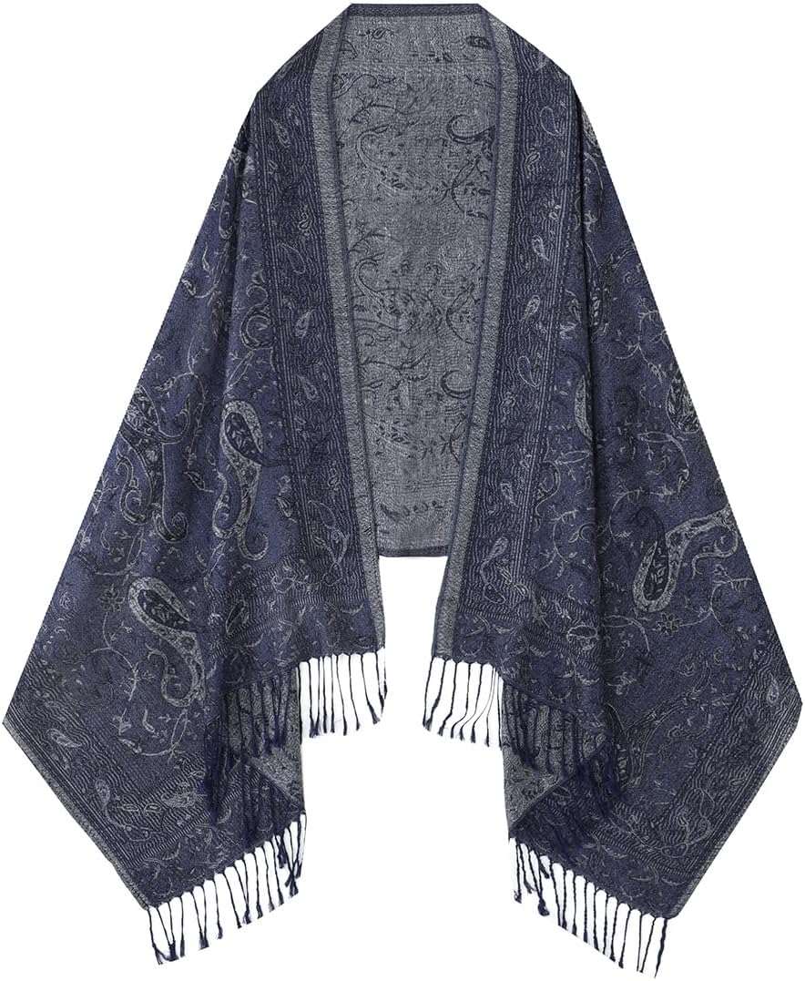 Umjetnost Womens Soft Silky Pashmina Rave Scarf Paisley Pattern Pashmina Shawl Wrap with Fringes - Image 2