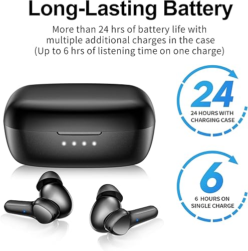 Miniatura 3 de Auriculares inalámbricos, sonido inmersivo, graves profundos de alta fidelidad, estéreo IPX8, impermeable, Bluetooth 5.3, con 4 micrófonos,