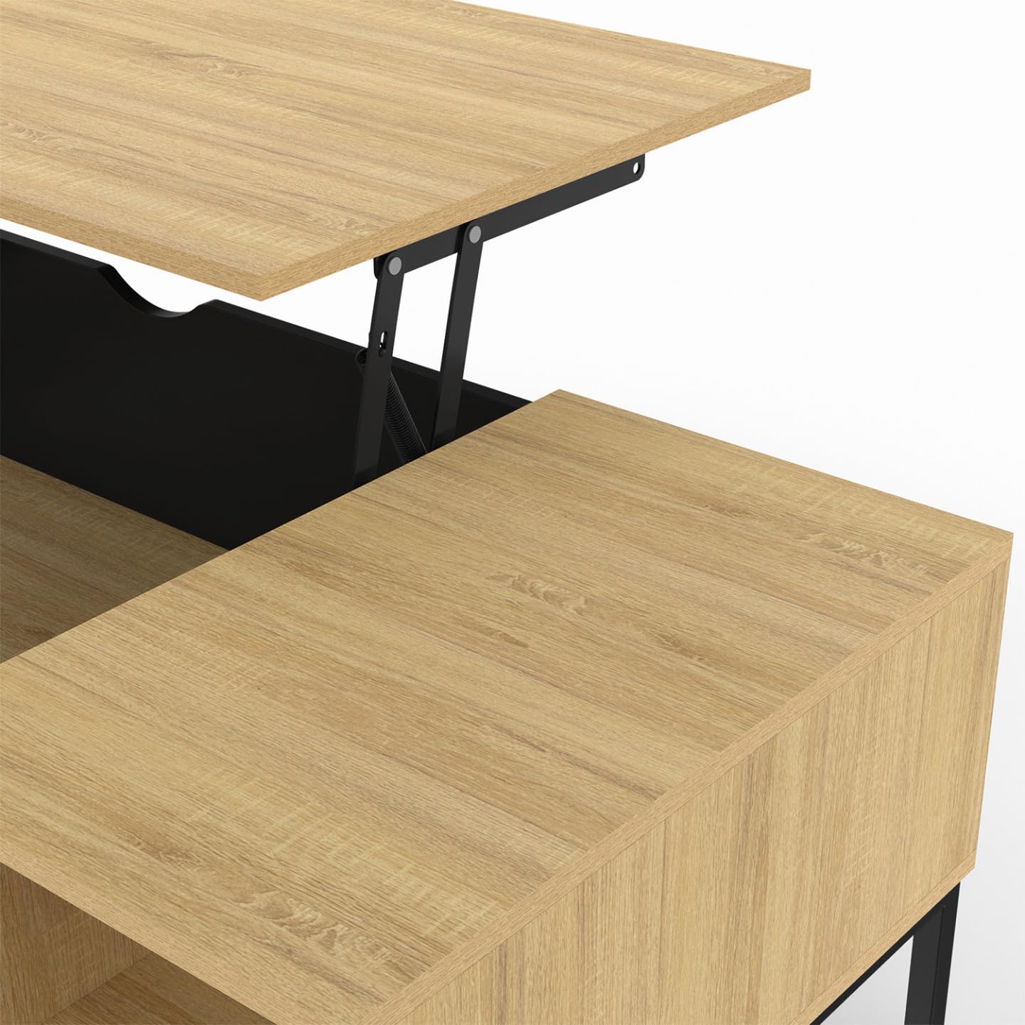IDMarket - Mesa auxiliar Boston con contenedor de diseño industrial