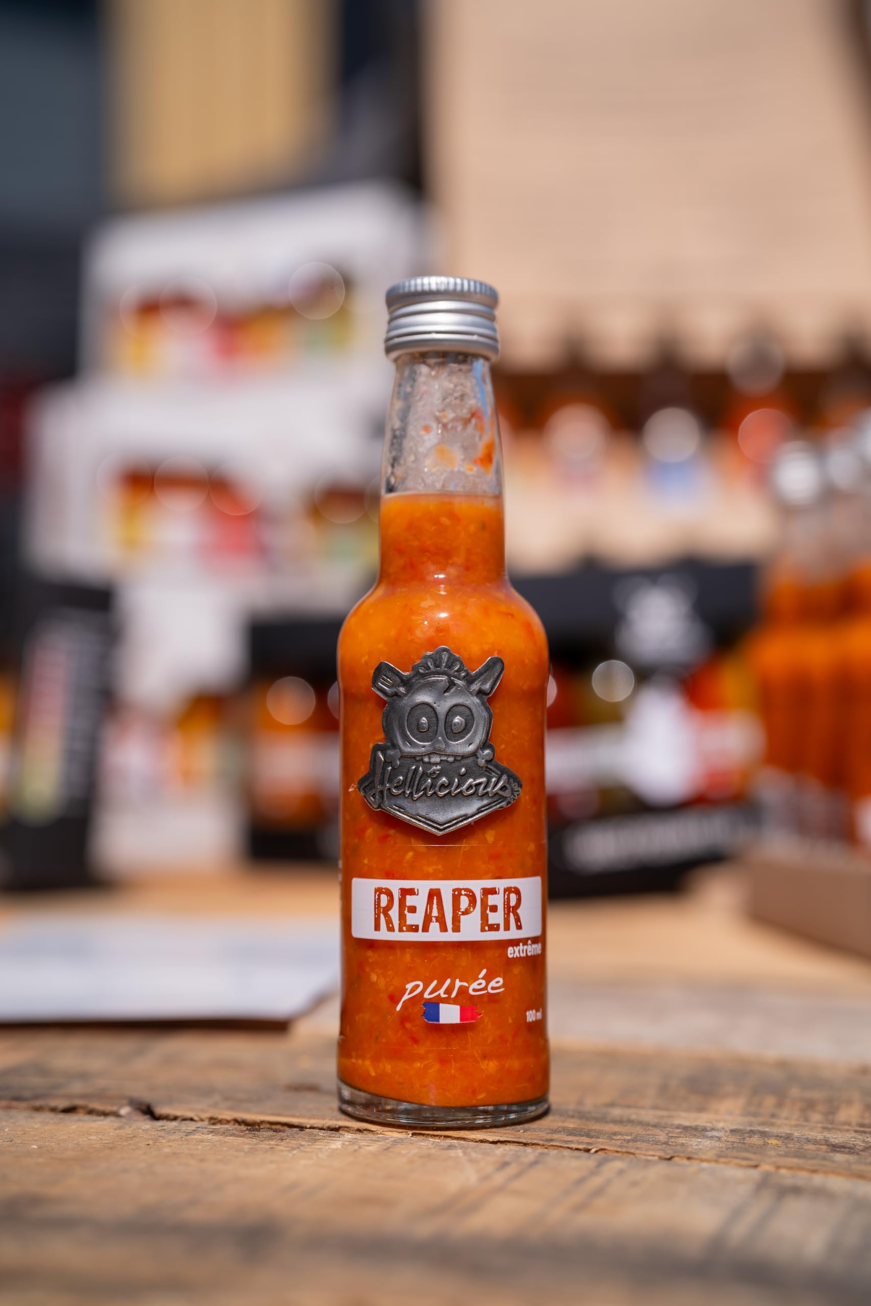 Purée de piment Carolina Reaper piment le plus fort du monde Hellicious fabriquée en France - sauce extrême