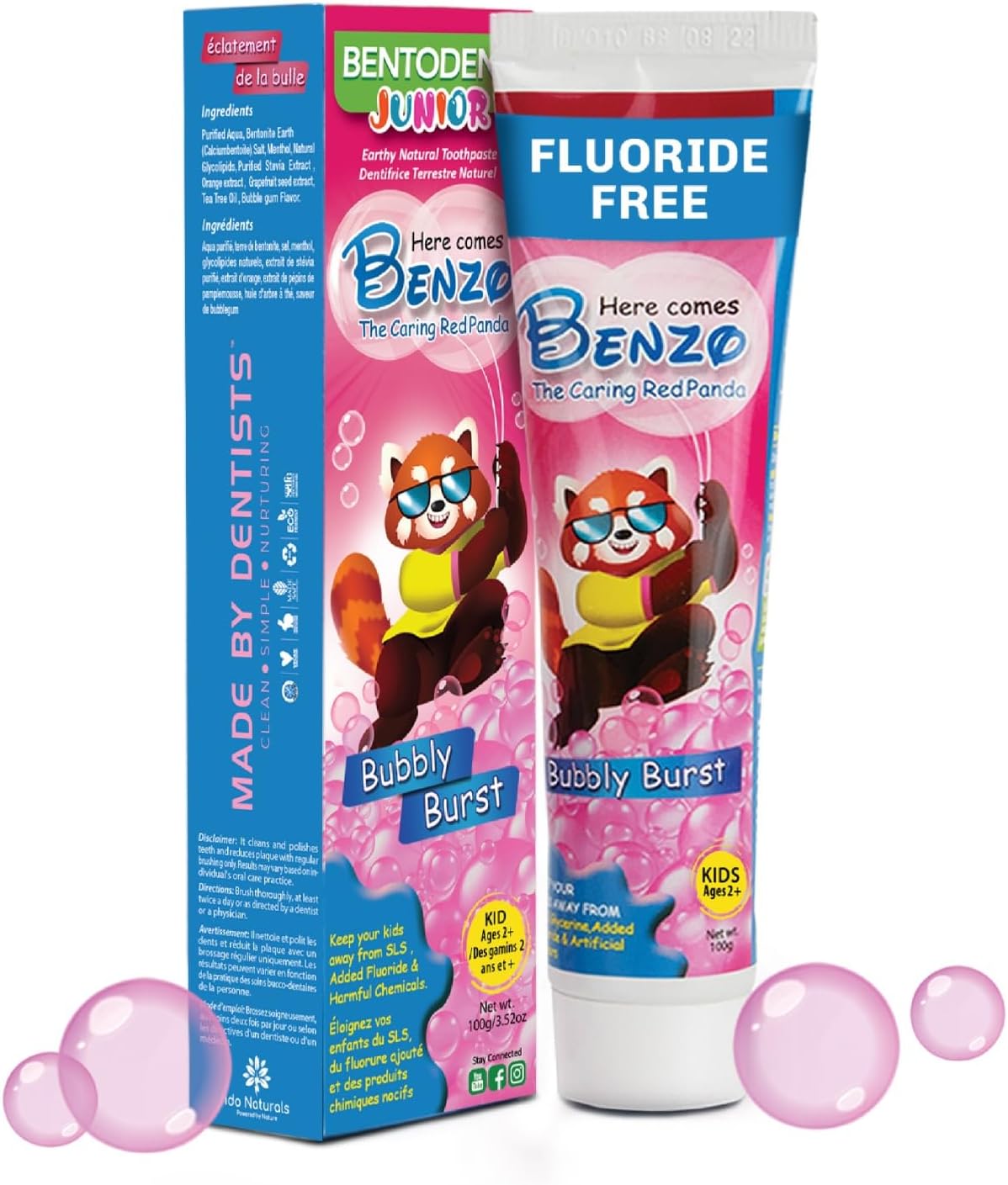 Junior Bubble Gum - All Natural - Fluoride Free, SLS Free